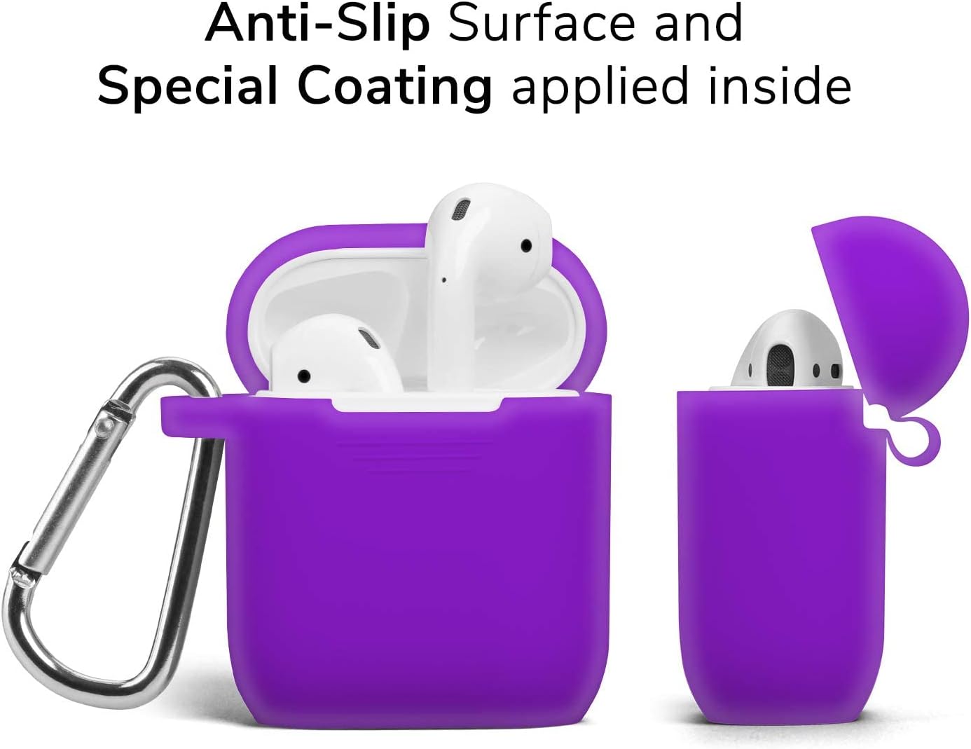 GMYLE – Funda de silicona para AirPods, fundas protectoras a prueba de golpes con llavero compatible con Apple AirPod 2 y 1