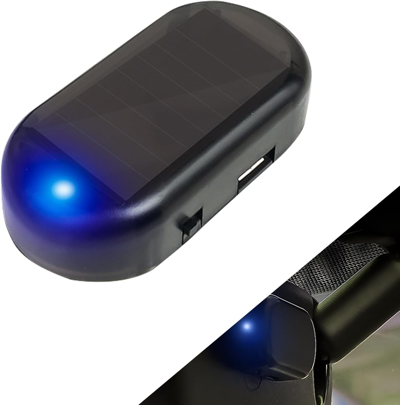 cerfioo 1 PC Car Simulation Warning Strobe Light, 1.96″ x 1.06″ ABS Shell Self-adhesive LED Smart Sensor Interior Sensor Light, Decorative