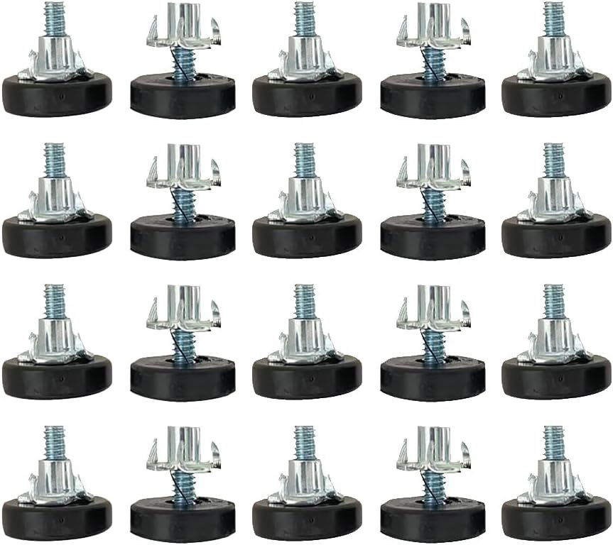 20 niveladores de patas de muebles de rosca, niveladores ajustables para sillas de mesa, pies deslizantes, patas de silla, protectores de suelo para