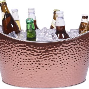 Bañera de bebidas de 12 L, cubo de champán de acero inoxidable, cubo de hielo grande con asas, cubo de bebida para fiestas, bar en casa Bañera de bebidas de 12 L, cubo de champán de acero inoxidable, cubo de hielo grande con asas, cubo de bebida para fiestas, bar en casa