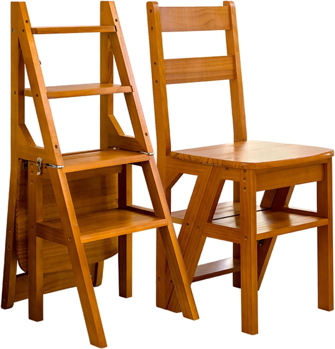 Taburetes plegables de 4 escalones, escaleras de madera, taburetes de pie, sillas de escaleras, taburete portátil para cocina, baño, oficina,