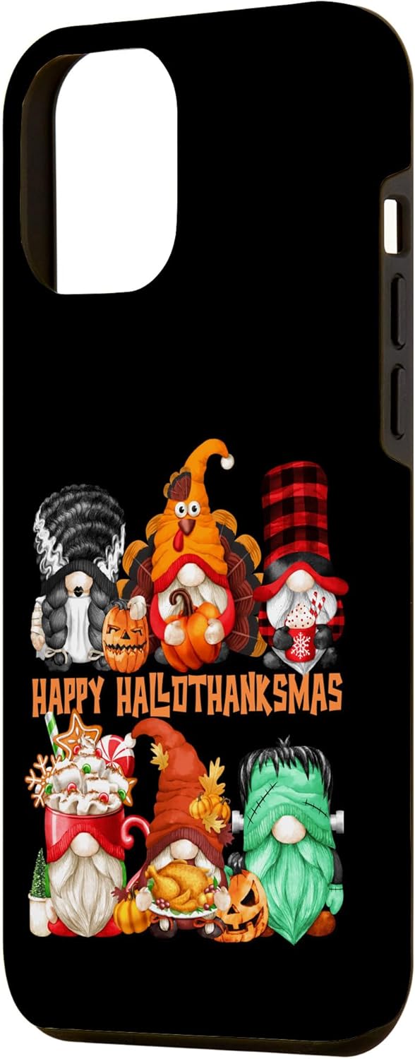 iPhone 13 Pro Max Halloween Acción de Gracias Navidad Gnomos Feliz Hallothanks caso