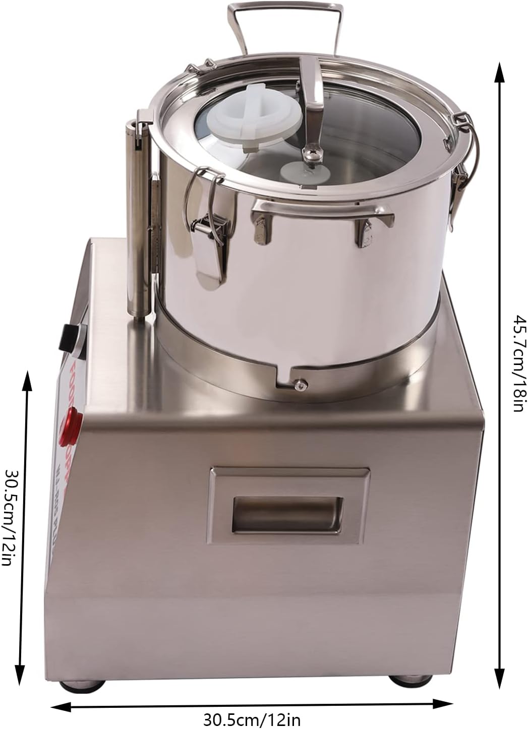 Picador de alimentos, 5L5.3 cuartos de galón, 110 V, 550 W, 1400 RPM, procesador de alimentos eléctrico comercial, cortador de alimentos con hoja en