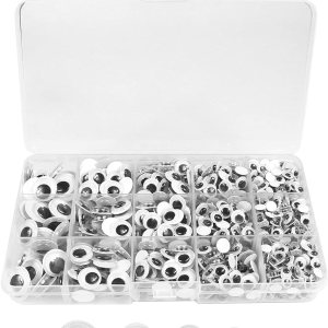 960 Ojos Googly para manualidades, ojos negros ondulantes con autoadhesivo, 0.236 in, 0.315 in, 0.394 in, 0.472 in, 0.591 in, embalaje mixto 960 Ojos Googly para manualidades, ojos negros ondulantes con autoadhesivo, 0.236 in, 0.315 in, 0.394 in, 0.472 in, 0.591 in, embalaje mixto