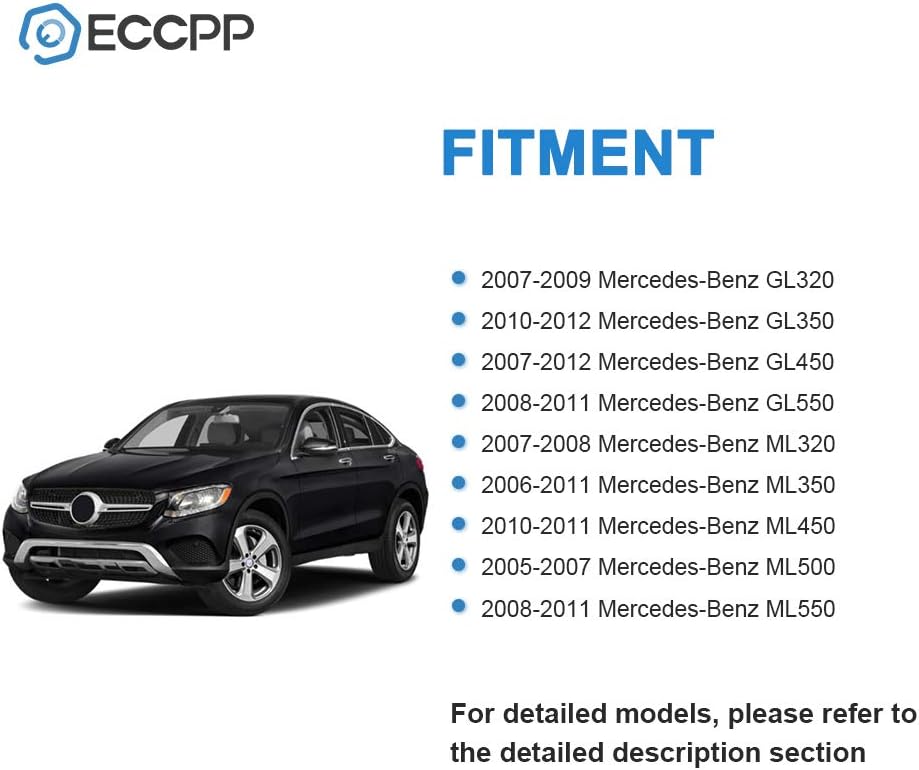 ECCPP Amortiguador de choque de aire con resorte de suspensión neumática, 1 unidad, ajuste frontal para 2007-2009 para Mercedes-Benz GL3202010-2012