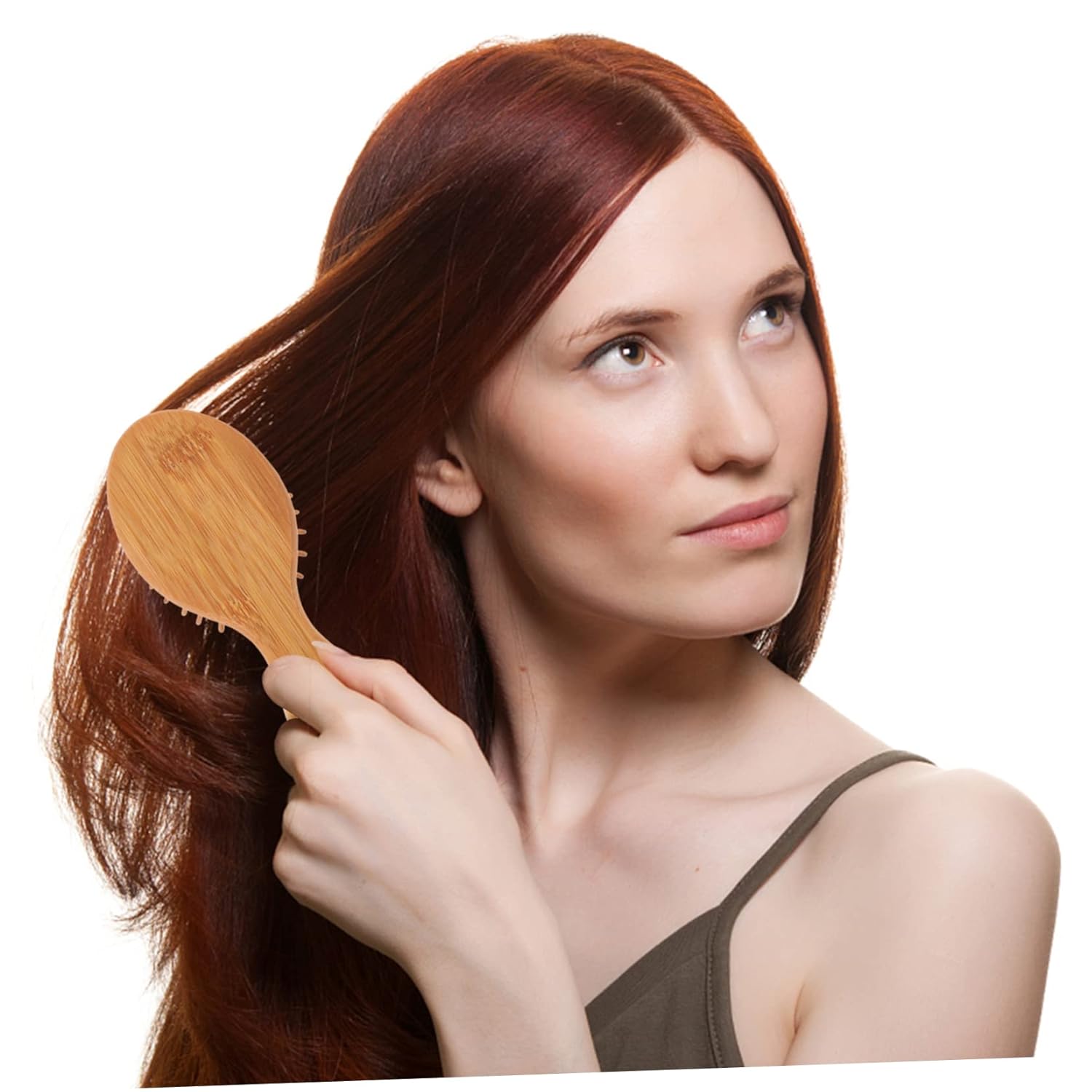 Cepillo de pelo de bambú con cojín de aire, cepillo de pelo redondo, cepillo de pelo de viaje, 2 piezas, cepillo de pelo de bambú de madera, cepillo