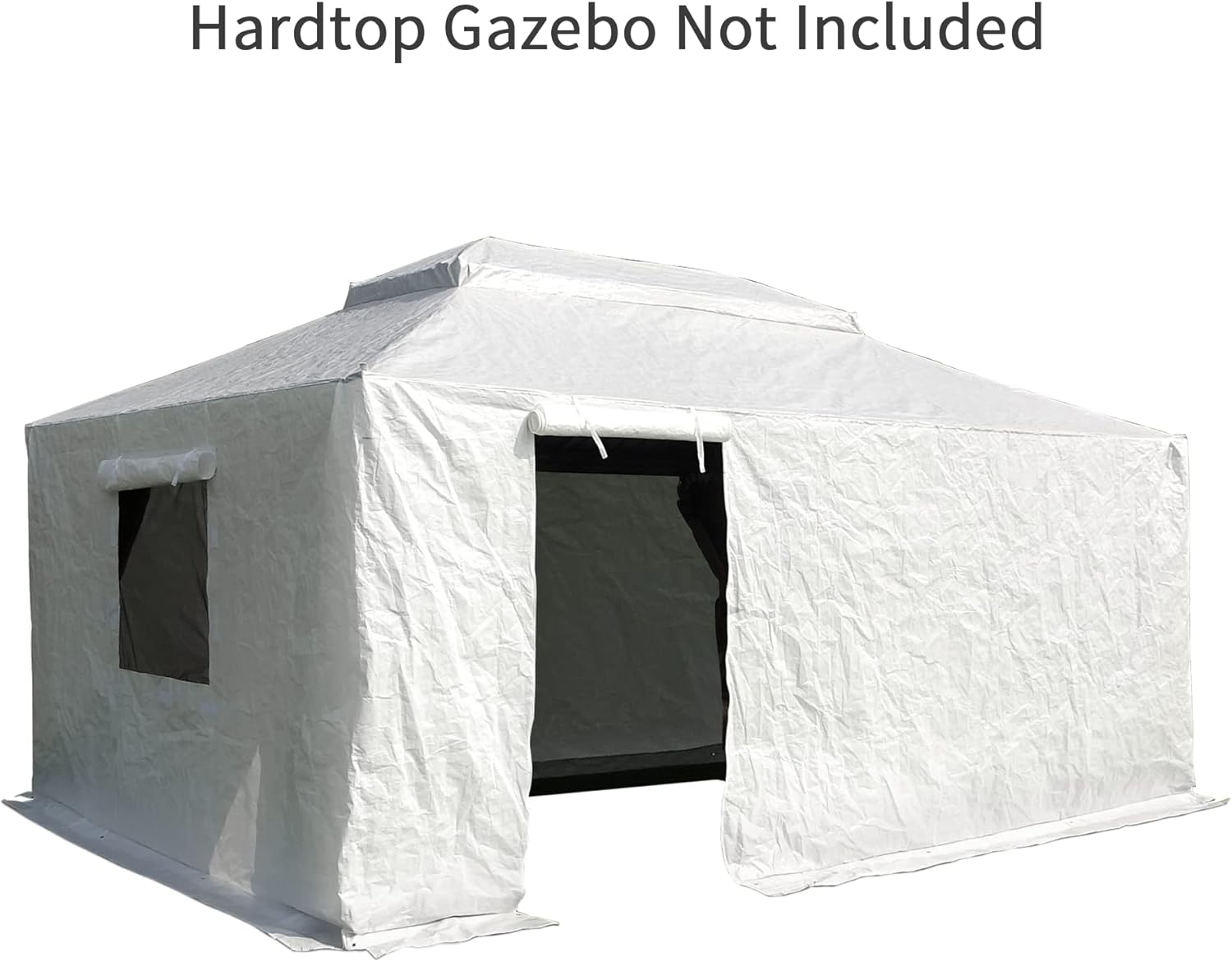 Domi Outdoor Living – Cubierta universal de invierno para cenadores de tapa dura, cubierta cerrada con paredes laterales y ventanas de malla,