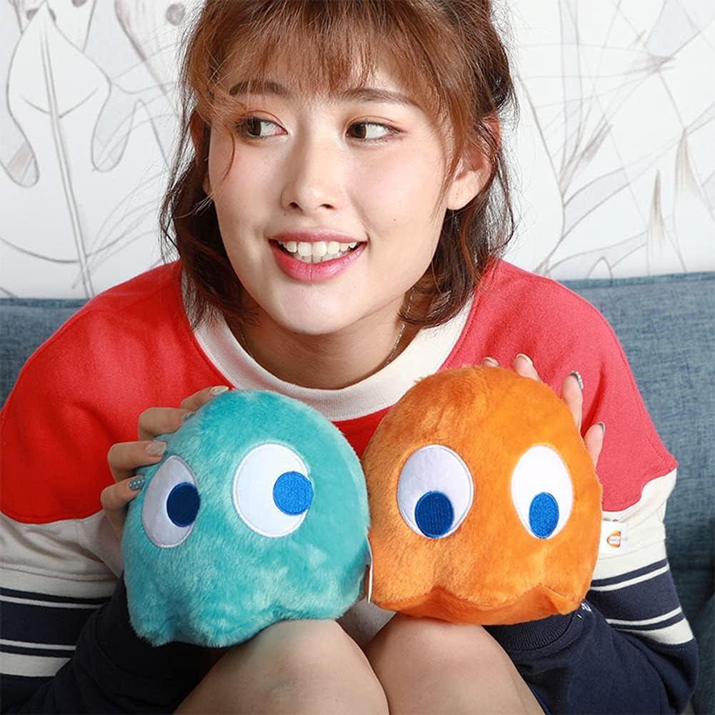 Pac – Juguete de peluche de fantasma, decoración de felpa de fantasma naranja, regalos de cumpleaños suaves para niños y niñas (6 pulgadas)