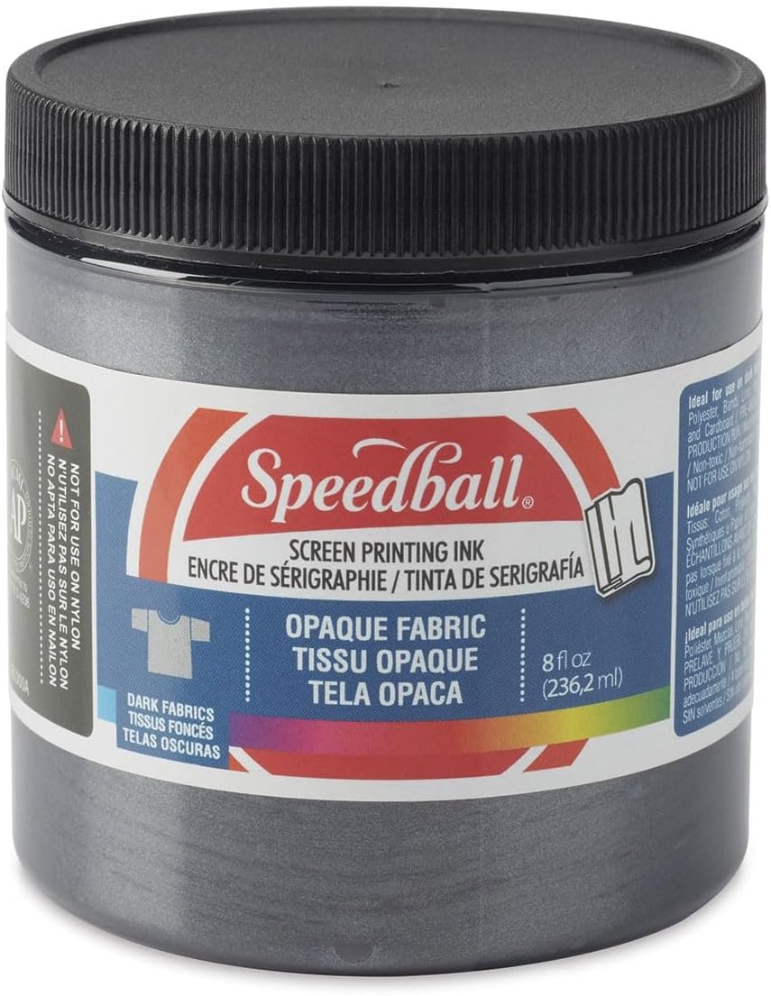 Speedball Tinta de impresión de pantalla de tela iridiscente opaco, 8 onzas, perla negra