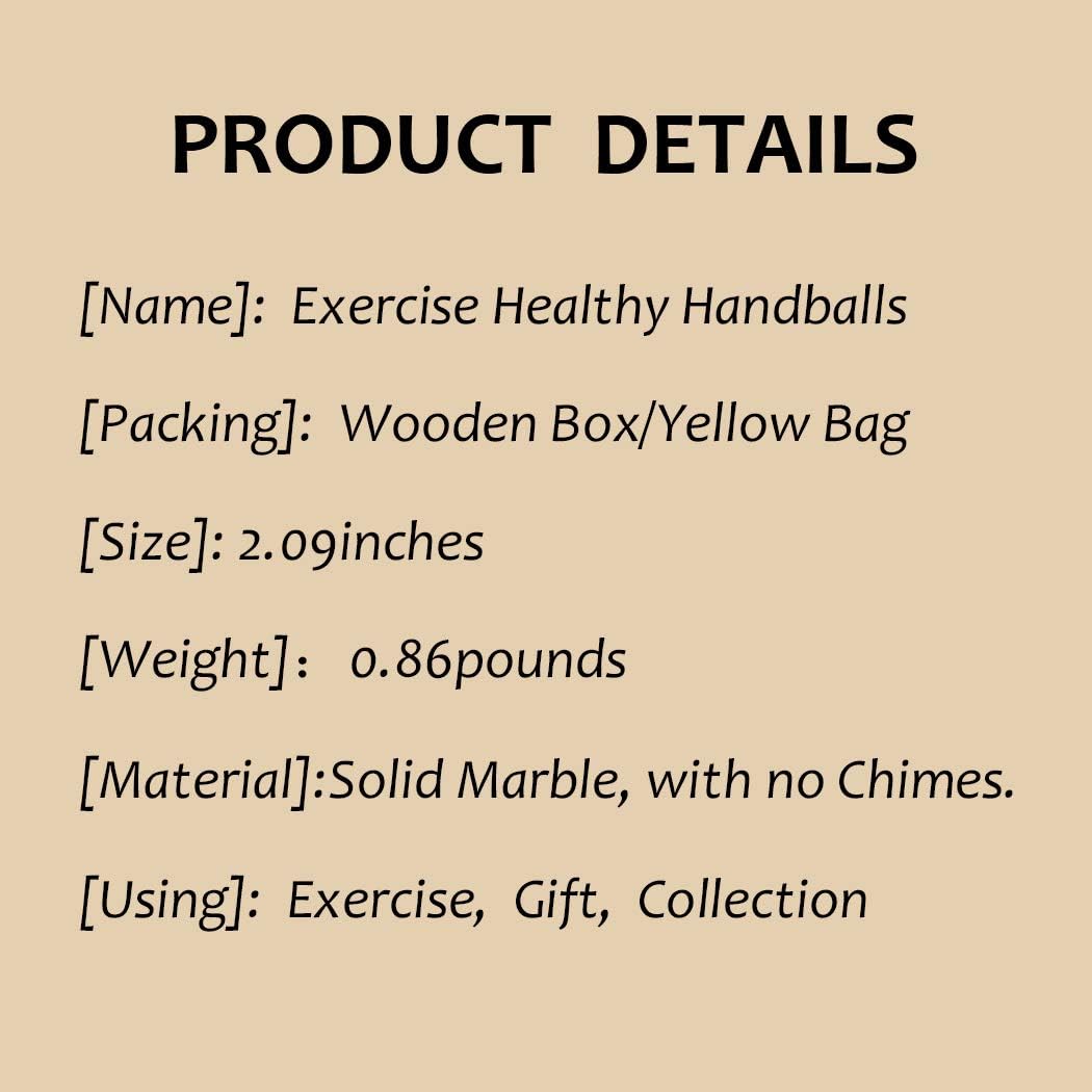 BRABUD 2.09 ” chino Baoding salud ejercicio bolas con bolsa mármol blanco mano bolas colección regalo TQZDBS034