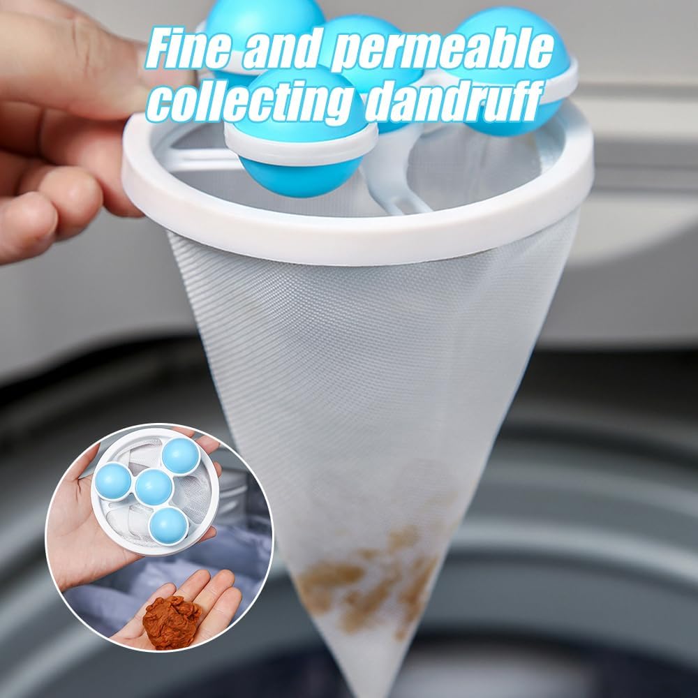Eliminación de malla flotante para filtrar el cabello, 3 piezas reutilizables para lavadora, bolsa de malla de limpieza para filtro de cabello,