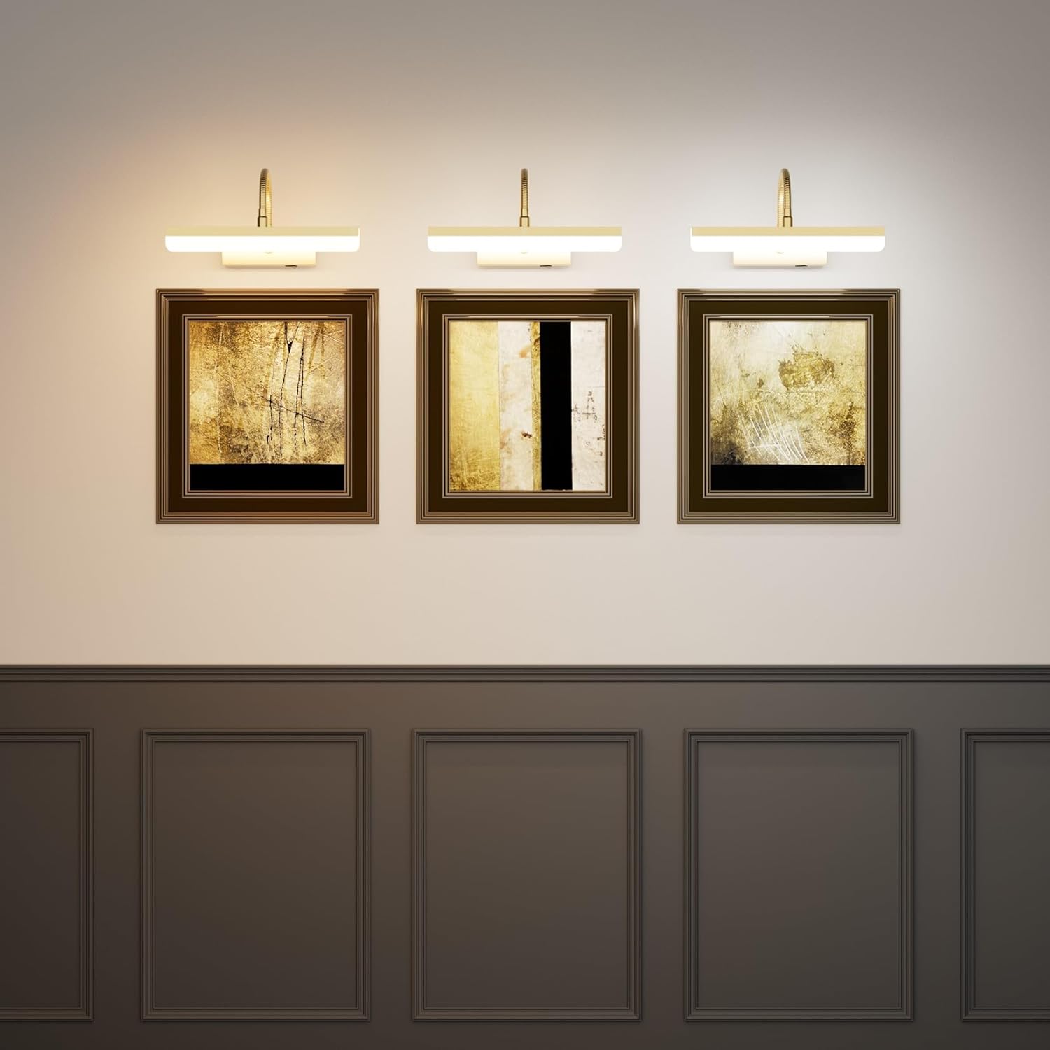Ralbay Luz de imagen dorada, luz LED de pintura dorada con control remoto, tubo de luz giratorio con 3 modos de iluminación, luz de visualización