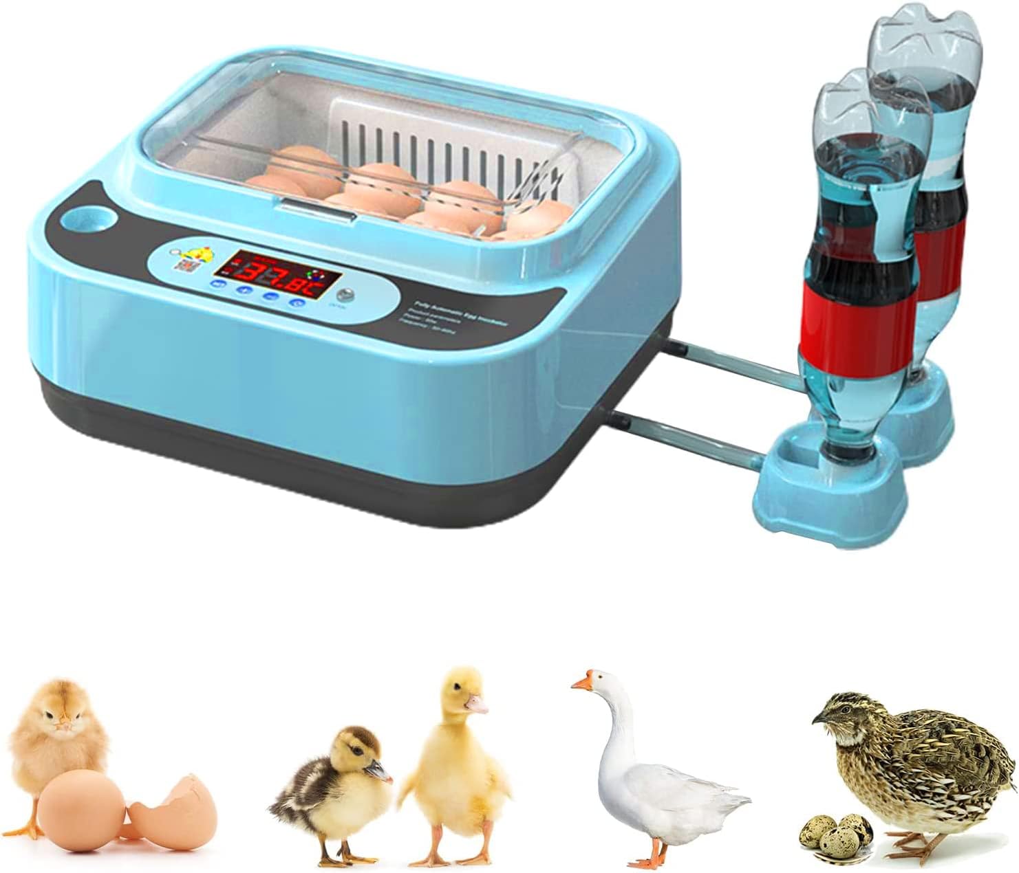12 incubadoras de huevos para pollos, incubadora automática para incubación de huevos, máquina de criar pollo con giro automático de huevos, adición
