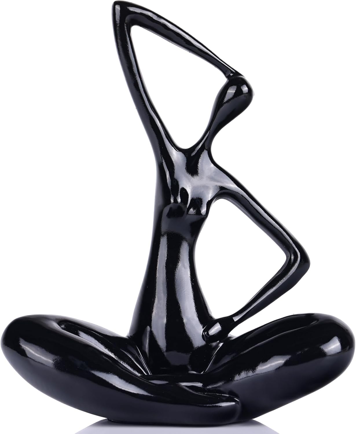 XMGZQ Estatua de dama negra, arte abstracto, escultura femenina, decoración del hogar, decoración moderna negra, estatuas abstractas para sala de
