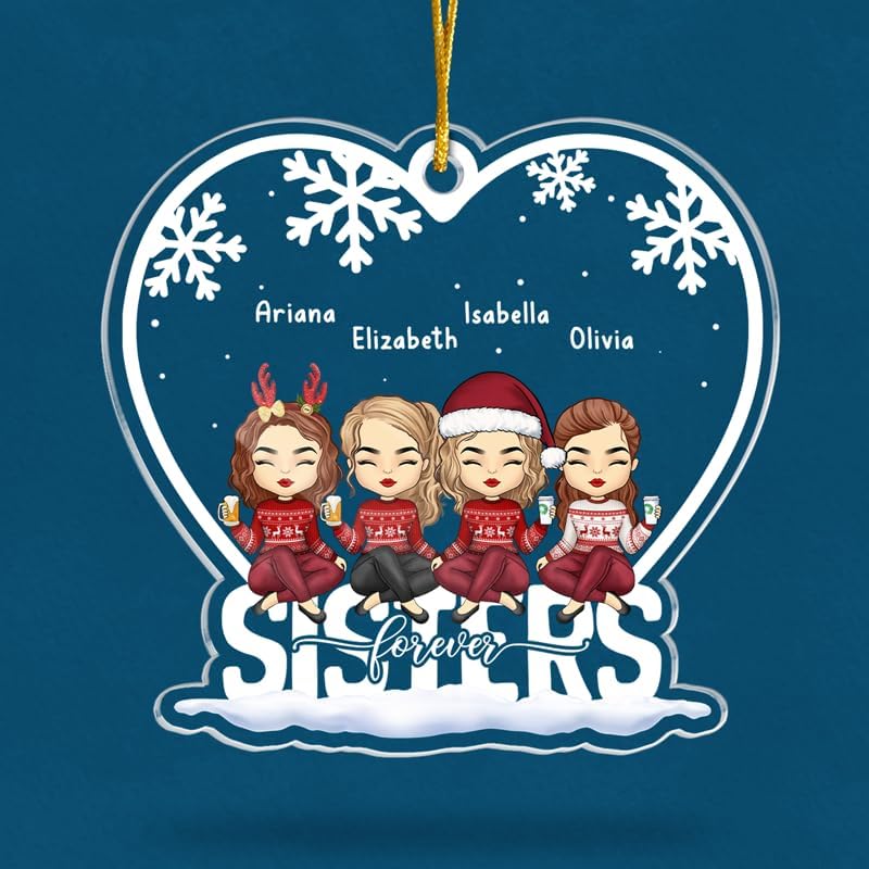 Pawfect House Sisters are Forever Friends – Adornos acrílicos personalizados para árbol de Navidad 2023, decoraciones para árbol de Navidad, regalos