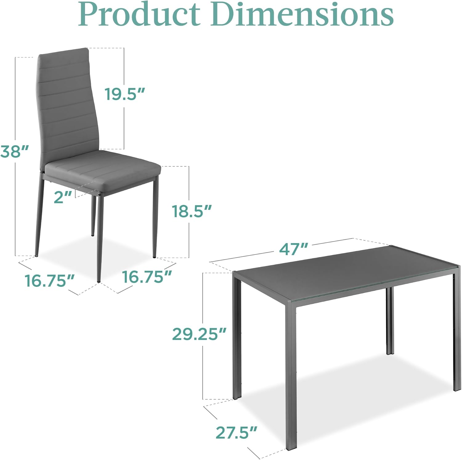 Best Choice Products Juego de comedor de cristal de 5 piezas, muebles de mesa de cocina modernos para comedor, comedor, compacto que ahorra espacio