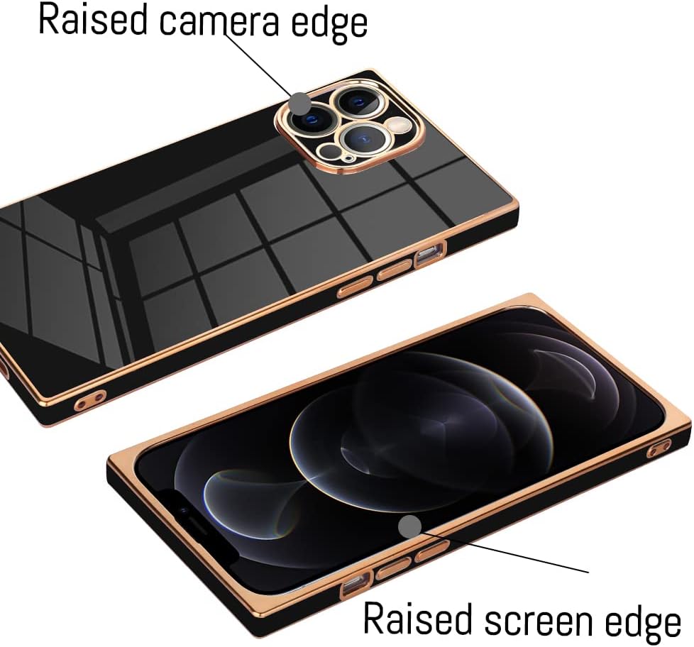 KANGHAR Funda cuadrada compatible con iPhone 12 Pro de lujo con bonito diseño cuadrado, de cuerpo completo, antiarañazos, a prueba de golpes, funda