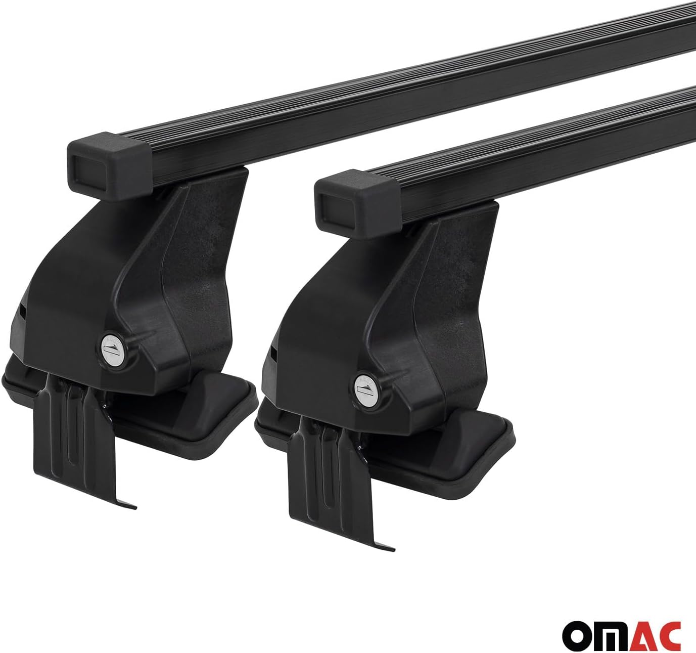 OMAC Juego de barras transversales de techo liso para Mazda CX-30 2020 a 2023, portaequipajes, 110 libras, aluminio, 2 piezas, negro