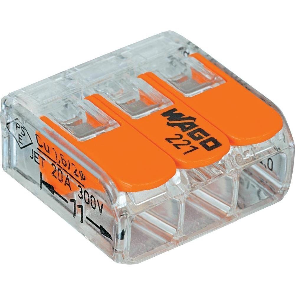 Wago 221-413 LEVER-NUTS 3 conectores compactos de conductores, 221-413