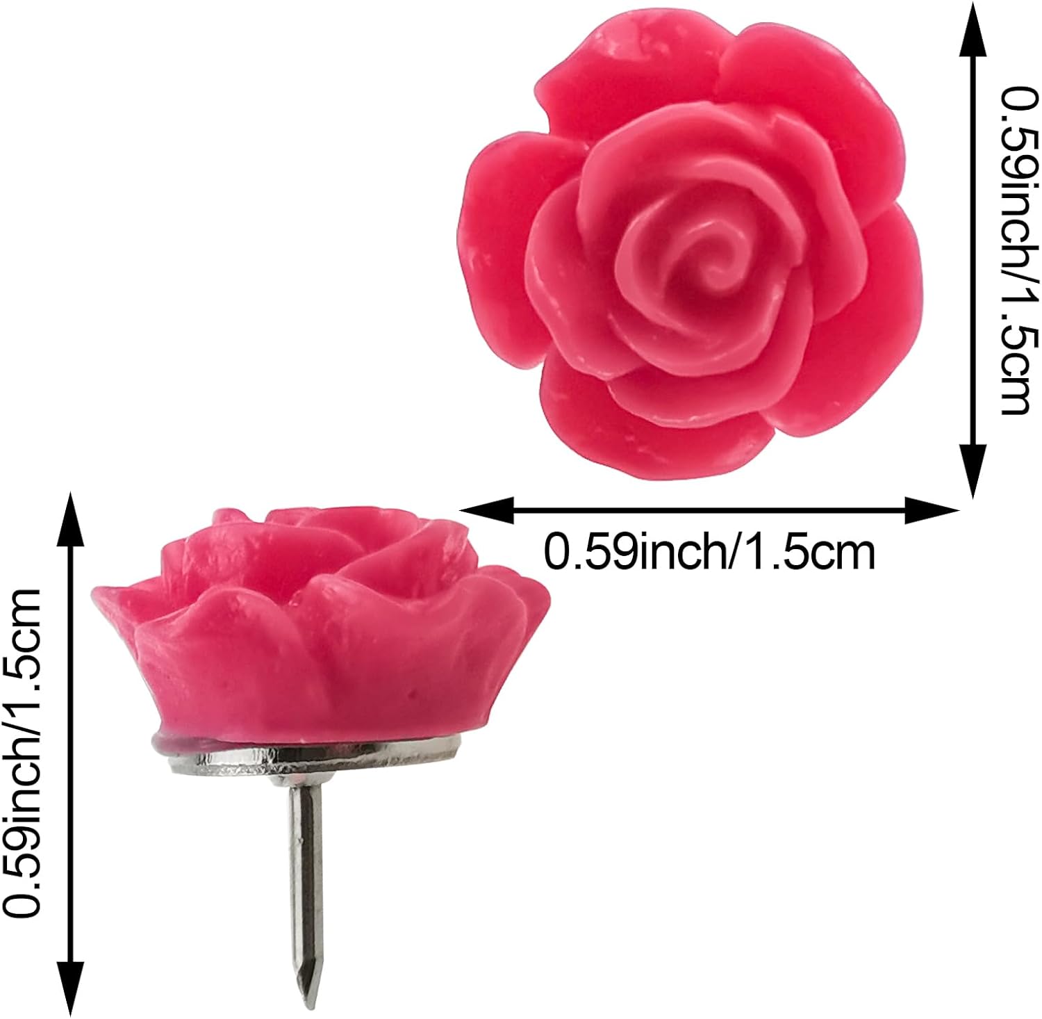 40 alfileres decorativos con estuche, bonitos pines de flores para tablero de corcho, bonitas tachuelas para el pulgar y alfileres para tablón de