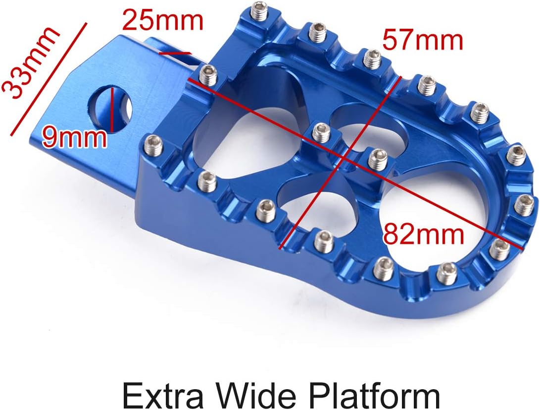 Motor-mh – Reposapiés ancho CNC para motocicleta Yamaha PW50 1981-2019, PW80 1983-2017, TTR90 2000-2003, TW200 1987-2020, azul