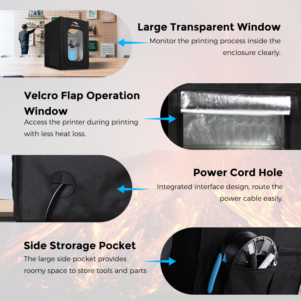 Creality – Carcasa para impresora 3D oficial, resistente al fuego y al polvo, cubierta protectora de temperatura constante compatible con Creality
