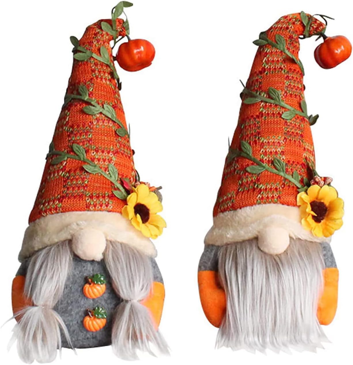 Decoraciones de otoño para el hogar, 2 gnomos de otoño para decoración del hogar con calabaza, decoraciones de otoño de Acción de Gracias, gnomos de