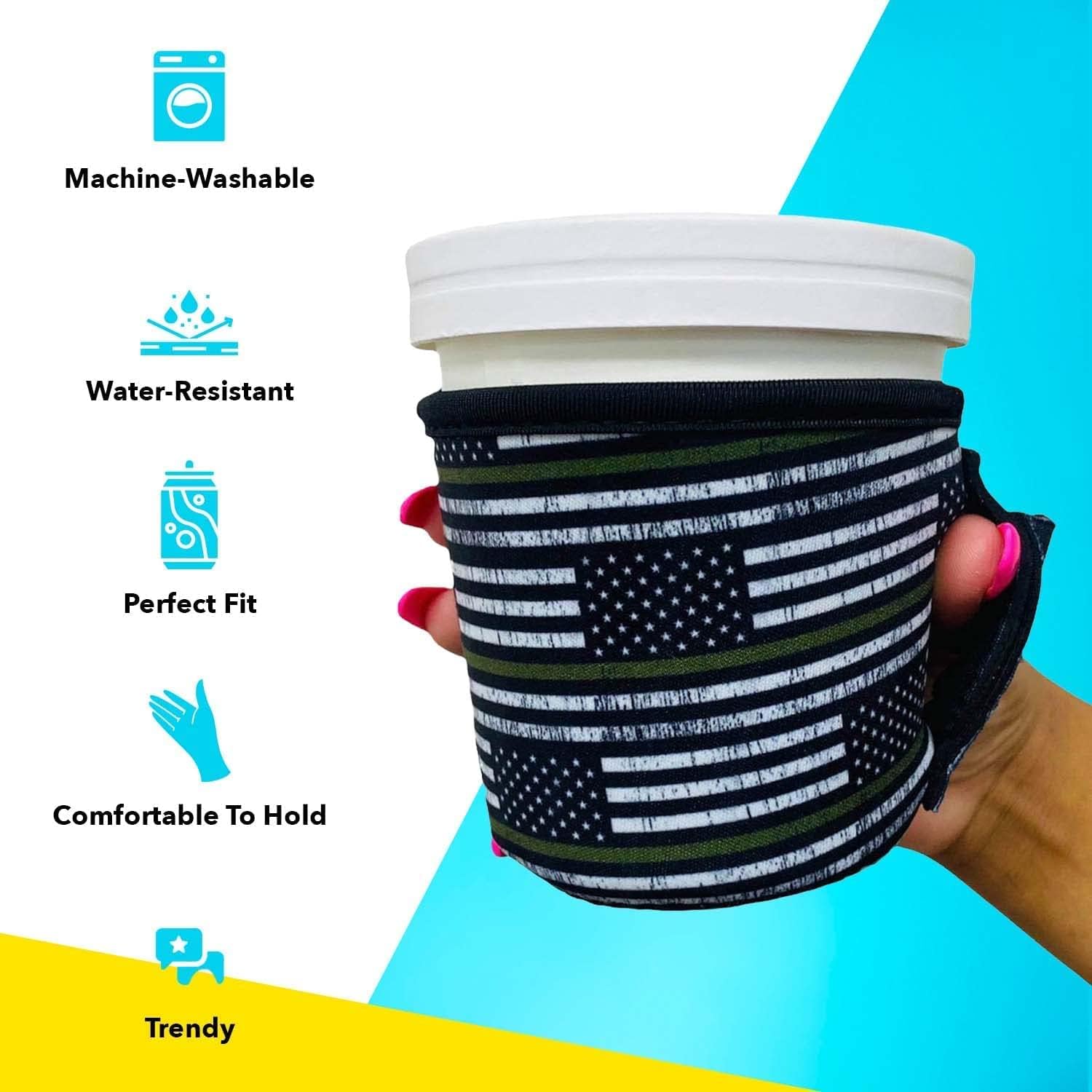 Lit Handlers Funda enfriadora de helado  Soporte de neopreno para pintas de helado con asa y bolsillo  Enfriador y recipiente resistente a desgarros