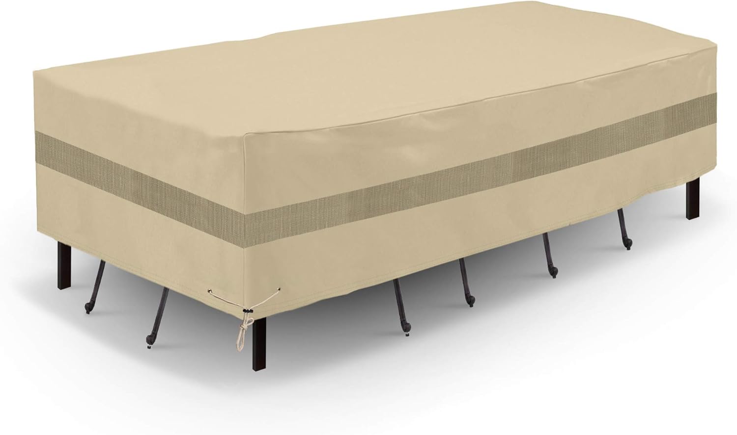 SunPatio Funda rectangular para mesa y sillas de patio, resistente al agua, juego de muebles de exterior para comedor, resistente a la intemperie,