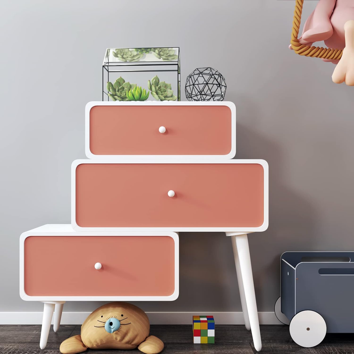 YENHOME Papel tapiz rosa coral, papel tapiz de despegar y pegar para dormitorio, cocina, papel adhesivo rosa autoadhesivo para escritorio, armario,