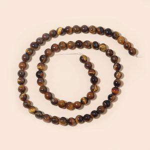 Cuentas redondas sueltas de ojo de tigre natural de 0.236 pulgadas (0.236 in), poder curativo para hacer joyas, pulseras y collares Cuentas redondas sueltas de ojo de tigre natural de 0.236 pulgadas (0.236 in), poder curativo para hacer joyas, pulseras y collares