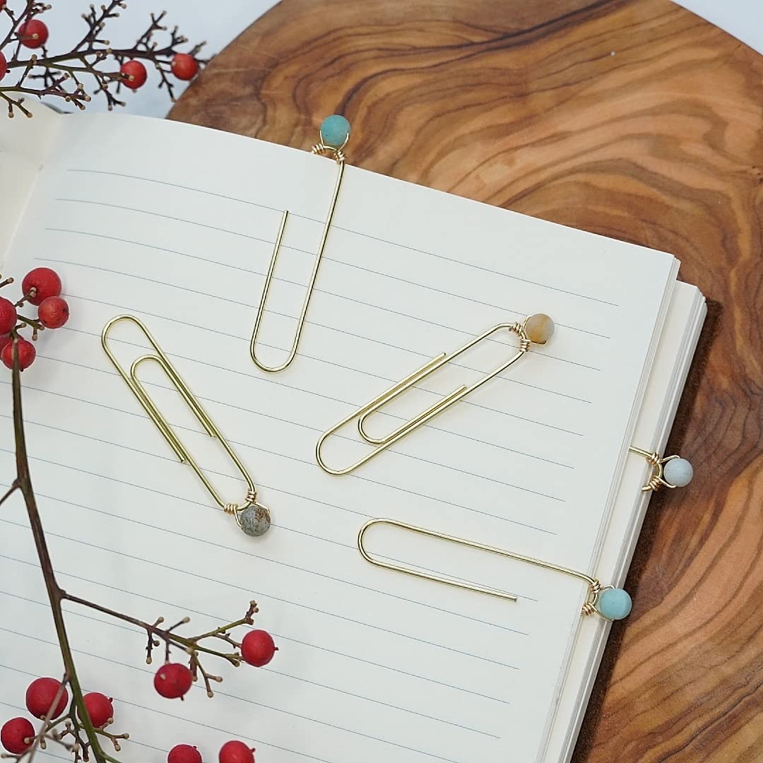 5pcs Minimalist Handmade Natural Stone Planner Clip Journal Calendar Bookmark Book tag Travelers Notebook Accessories Teacher Appreciation Gift