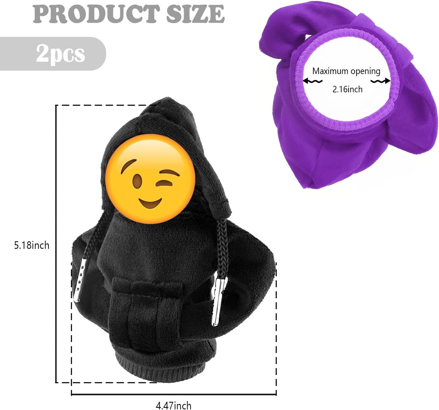 2 fundas para pomos de palanca de cambios, suave y cómoda, con capucha, funda universal para palanca de cambios, accesorios de decoración de