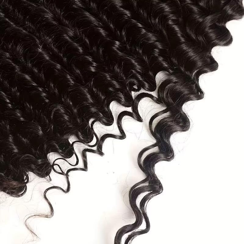 Paquetes de cabello humano virgen brasileño con cierre de ondas profundas, 100% sin procesar, 12A, extensiones de cabello humano húmedo y tejido con