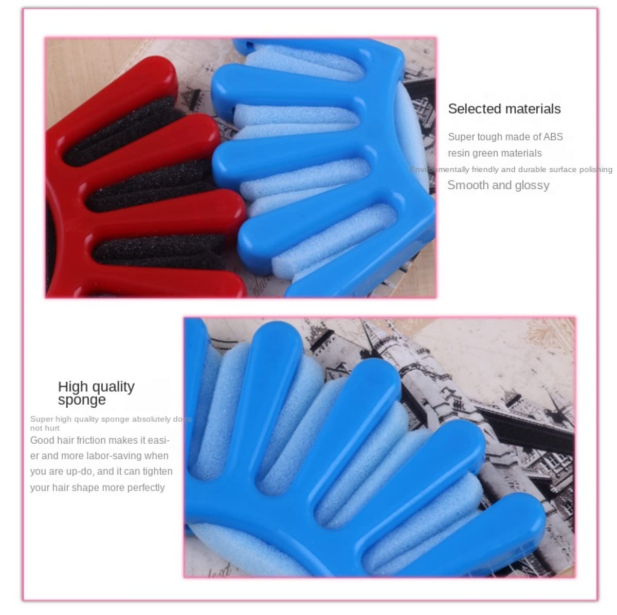 2 herramientas de peinado de esponja para hacer bollos rápidos, trenzadora, estilista, accesorios de rodillo de pelo, trenzado, herramienta de