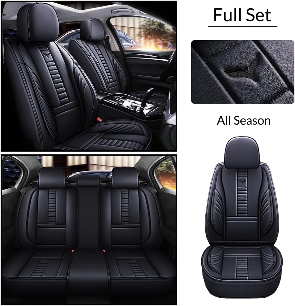 5 fundas impermeables de asiento de coche para Mazda CX-9 2007-2023, protectores de asiento delantero y trasero de piel sintética de alta calidad