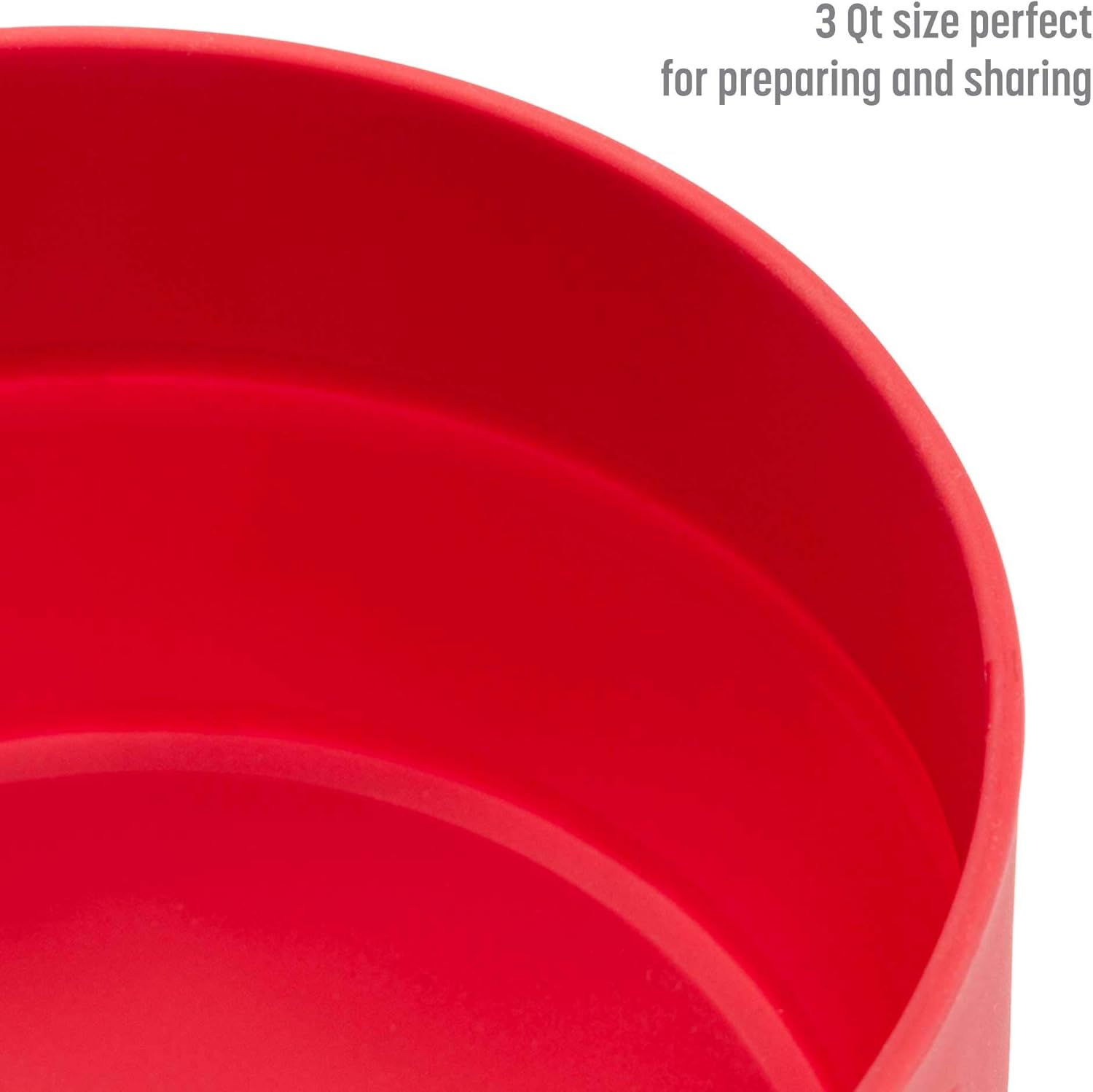 Goodful Palomitas de maíz de silicona, plegable para hacer palomitas de maíz para microondas, cuenco hecho sin BPA, rojo