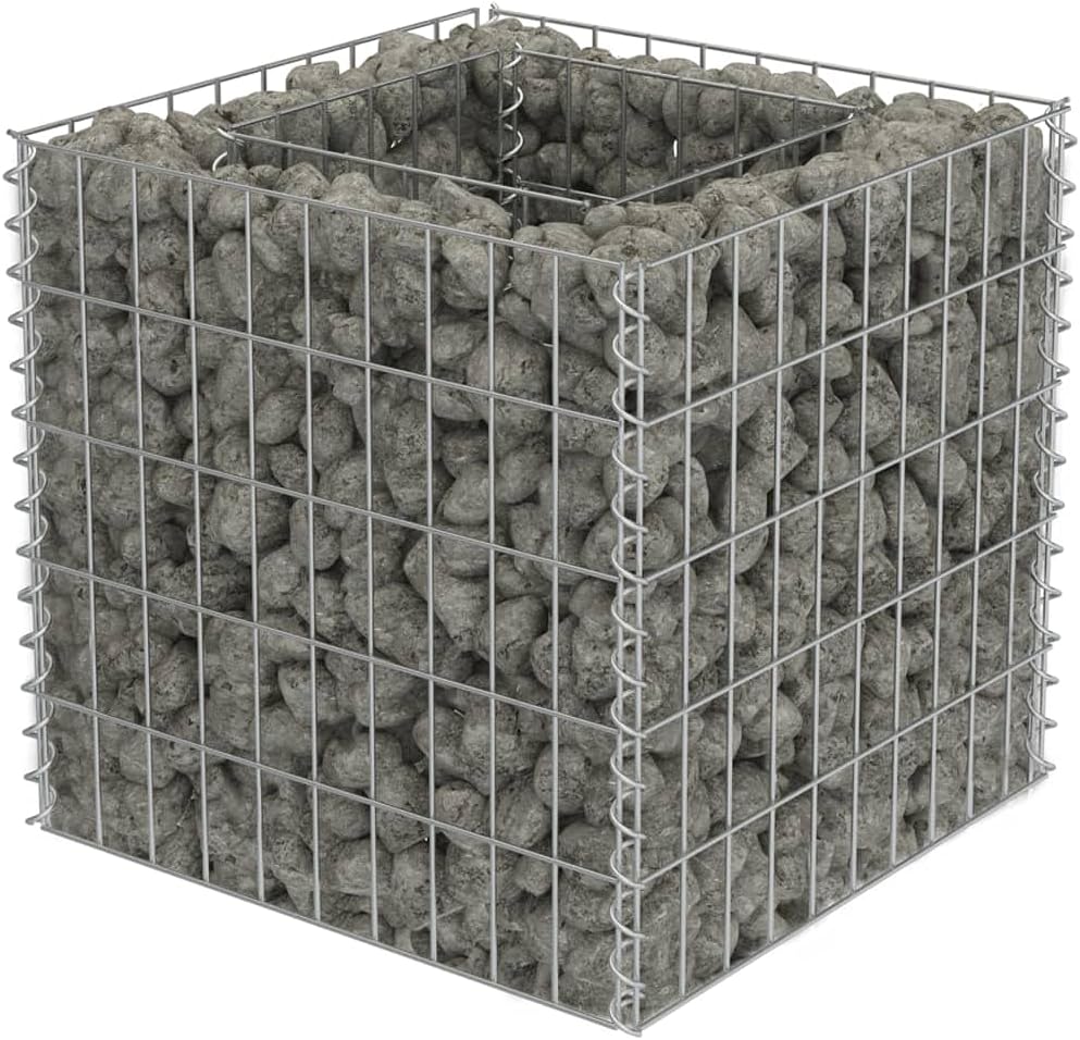 Garden Gabion – Cama elevada  Maceta de gaviones para patio al aire libre  Cesta de gaviones de metal para patio trasero para verduras, flores y