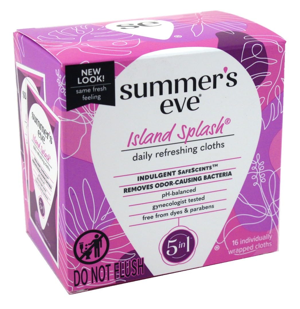 Summers Eve – Paños de limpieza de 16 unidades Island Splash (paquete de 6)