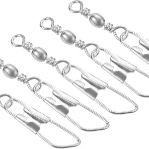 PATIKIL Barril giratorio de pesca con broche de seguridad, 50 piezas de 101 libras de acero al carbono sólido para pesca de agua salada en agua PATIKIL Barril giratorio de pesca con broche de seguridad, 50 piezas de 101 libras de acero al carbono sólido para pesca de agua salada en agua