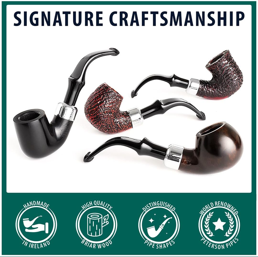 Peterson Sistema de tuberías con acabado patrimonial estándar – Briar mediteranian Briar – Pipa de tabaco irlandés hecha a mano (P Lip, 317)