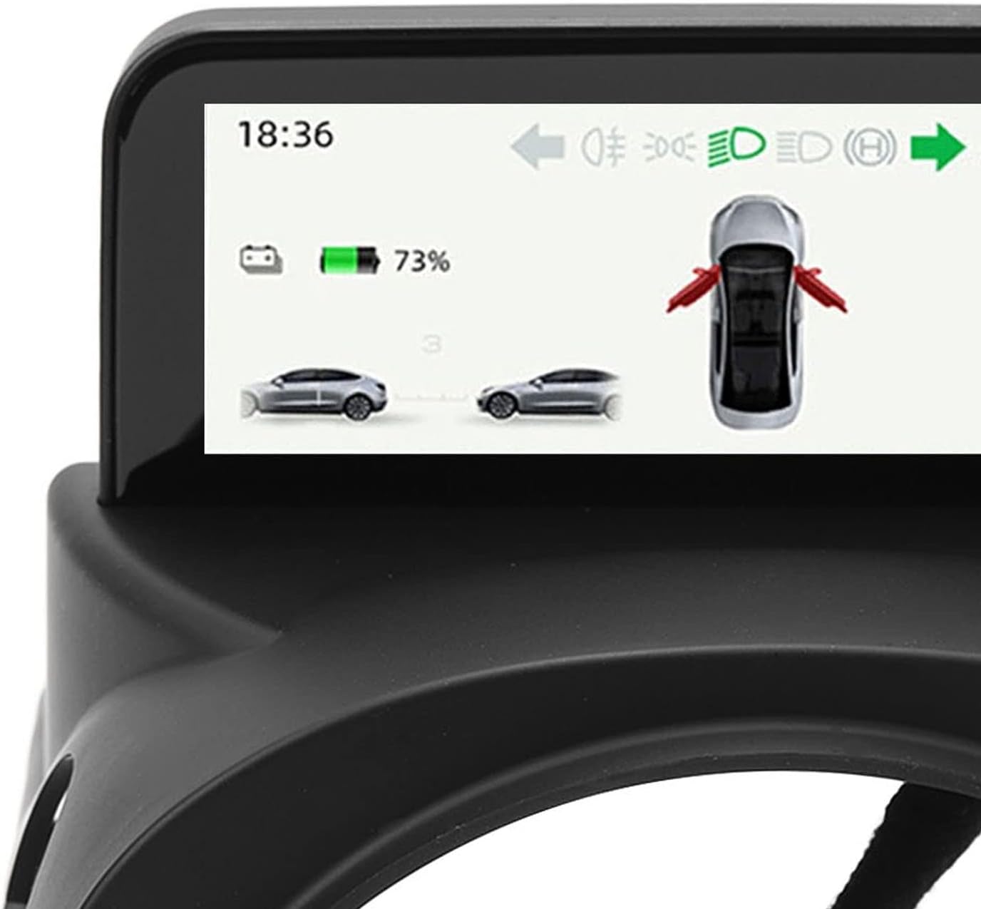Pantalla HUD de coche de 4.6 pulgadas, pantalla ultra mini pantalla LCD velocímetro pantalla digital reemplazo para Tesla Modelo 3 Y (AMD Ryzen)