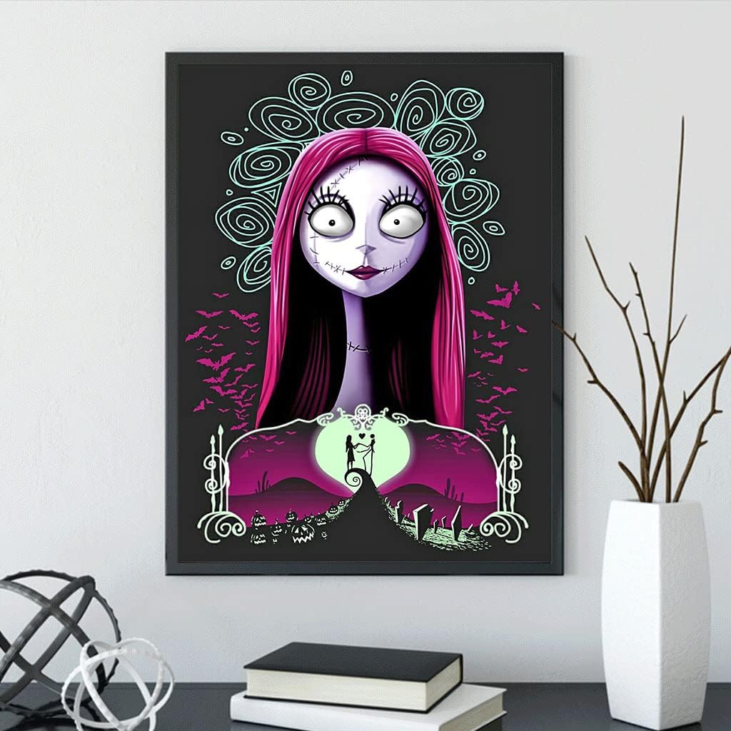 MasxcupLy Kit de pintura de calavera con diamantes 5D para adultos, taladro completo, kit de arte romántico de diamantes de Halloween, pintura con