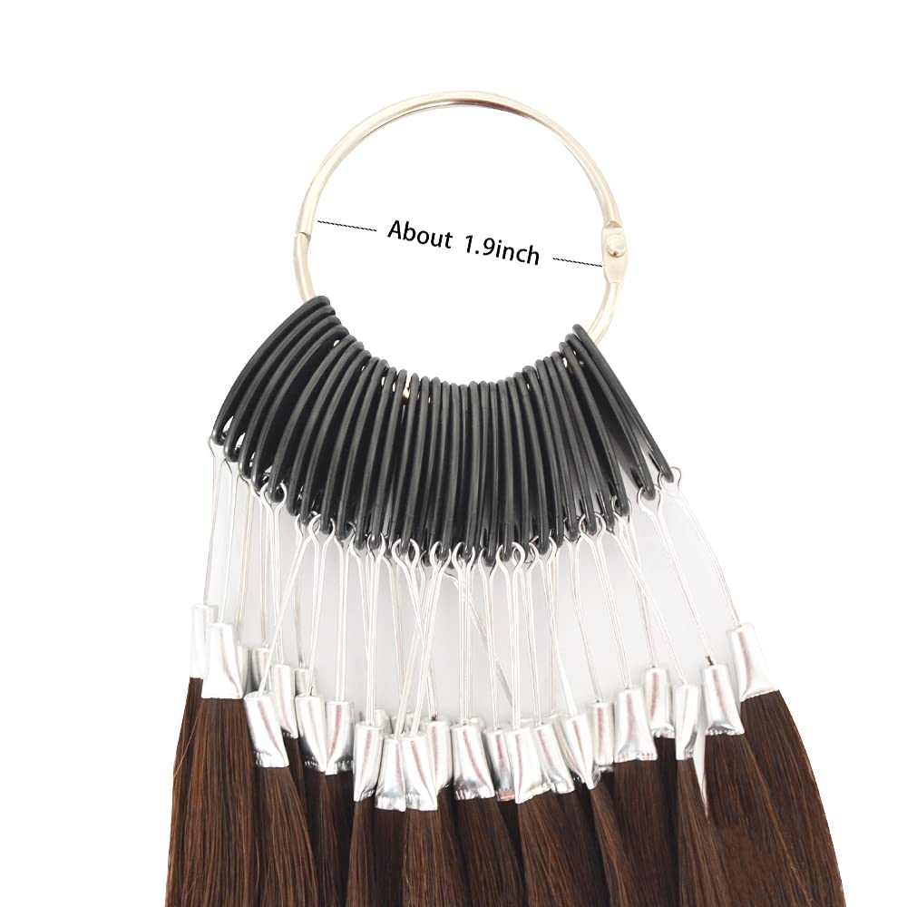 30 mechones por juego de muestras de cabello humano 100% prueba de anillos de color para extensiones de cabello humano y peluquería de salón de