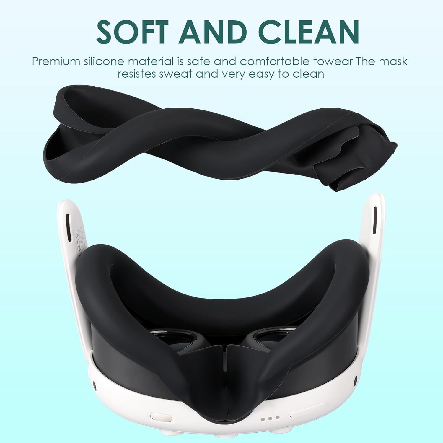 Silicone Case for Meta Quest 3Enhanced VR Experience MetaQuest 3 face Cushion-Sweatproof and Light-Blocking Washable VR Face Plate Mask Accessorie