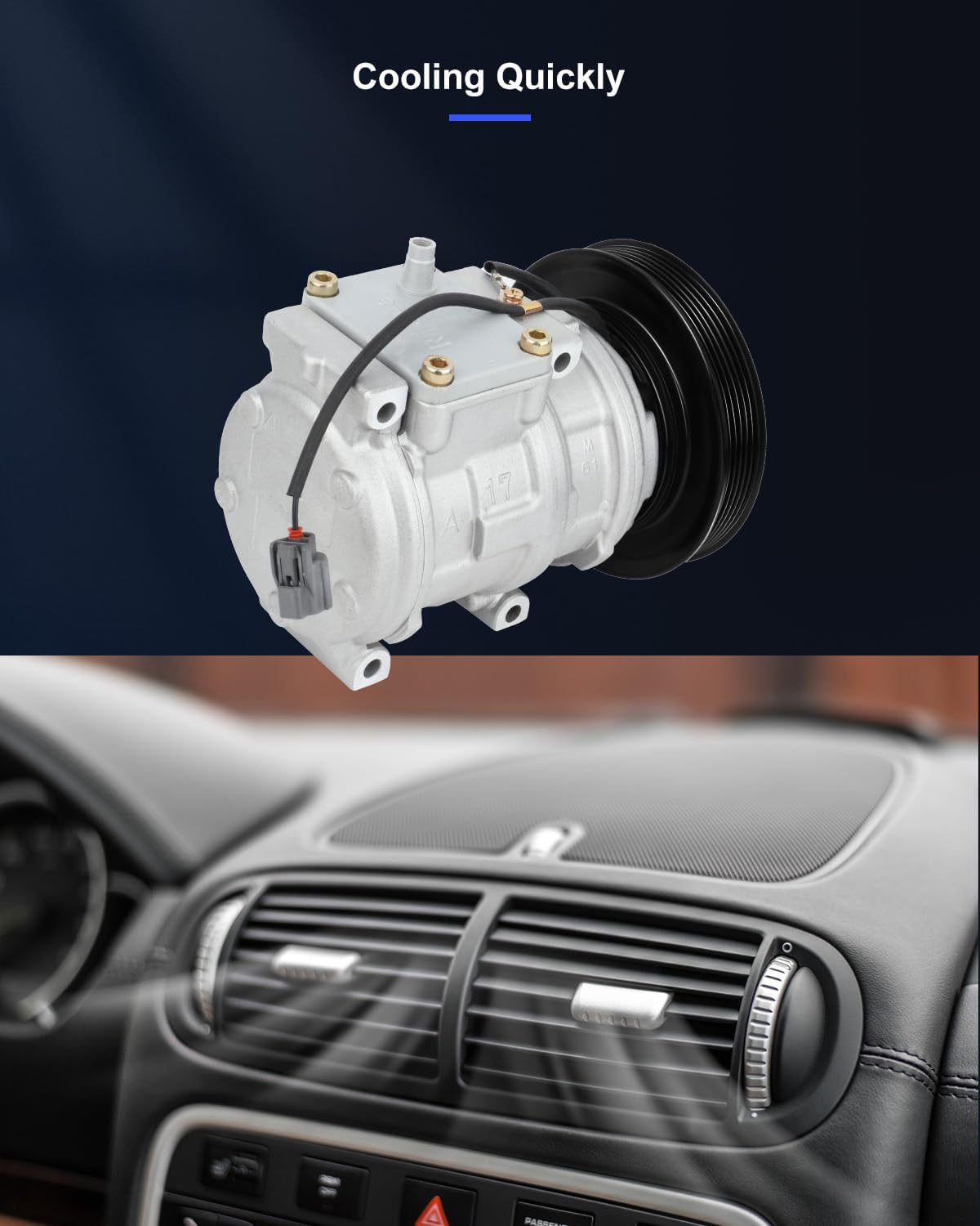 ECCPP Compresor AC con embrague CO 22003C 1994-1998 Reemplazo para Honda para Accord 2.2L 2.5L 1997 para A-cura CL 2.2L 2.2L