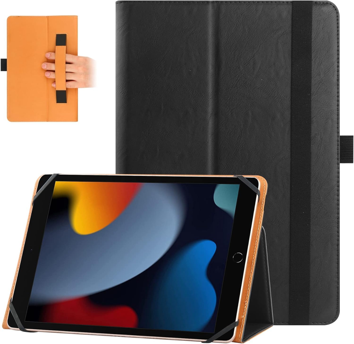 Funda universal para tablet con pantalla táctil de 9 pulgadas y 10 pulgadas, funda protectora para 10.1 pulgadas con banda de silicona de fijación