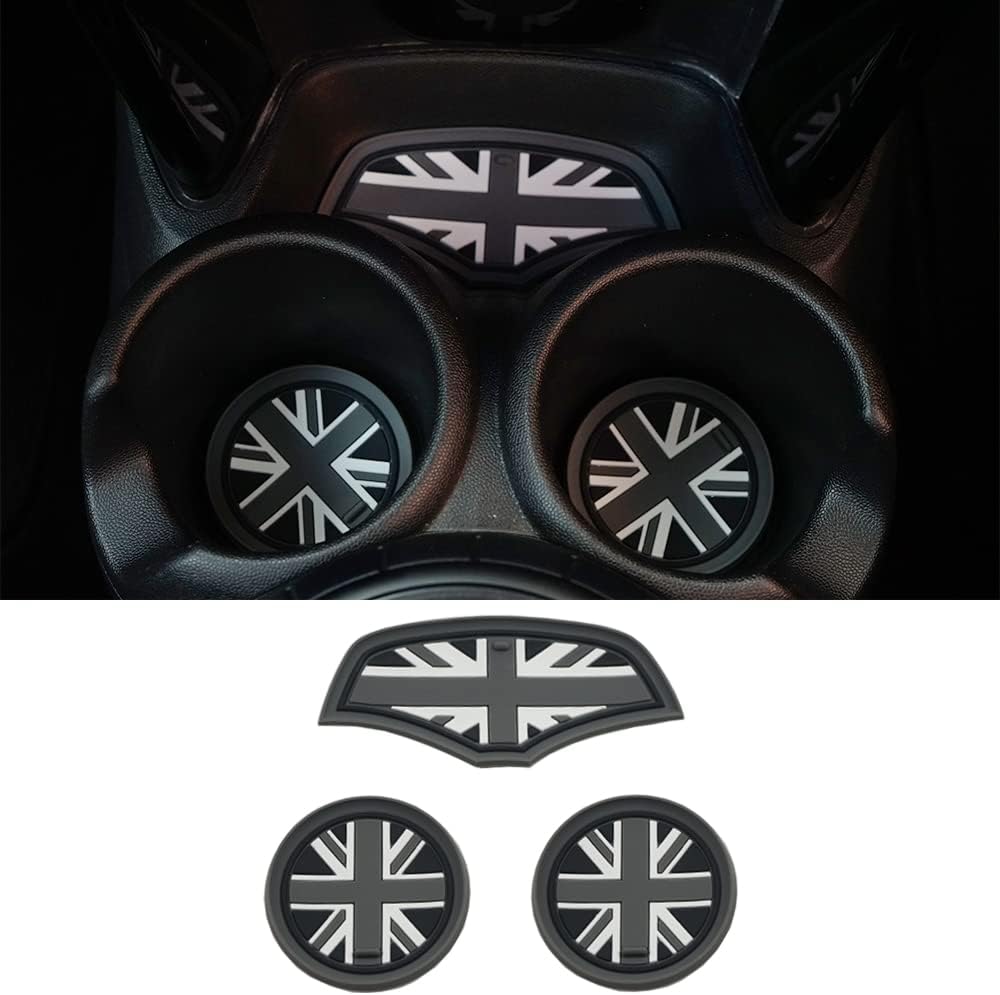 Mini F55 F56 – Portavasos para automóvil, juego de 3 posavasos antideslizantes, caja de almacenamiento de silicona a prueba de golpes para Mini