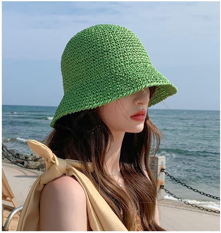 Sombrero de paja para mujer, sombrero de pescador, sombrero de pesca, sombrero de playa, gorra plegable, gorras de verano