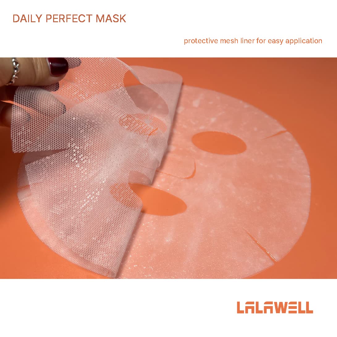 LALAWELL Mascarilla facial coreana  Máscara perfecta para el día a día, máscara de hoja de alta calidad, profundamente hidratante, iluminadora y